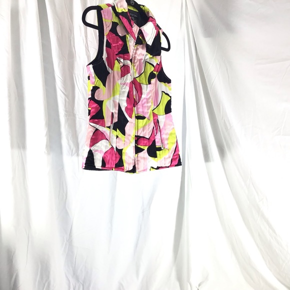 Etcetera Puffy 100% Silk Multi Colored Vest Size 8 - Picture 10 of 13